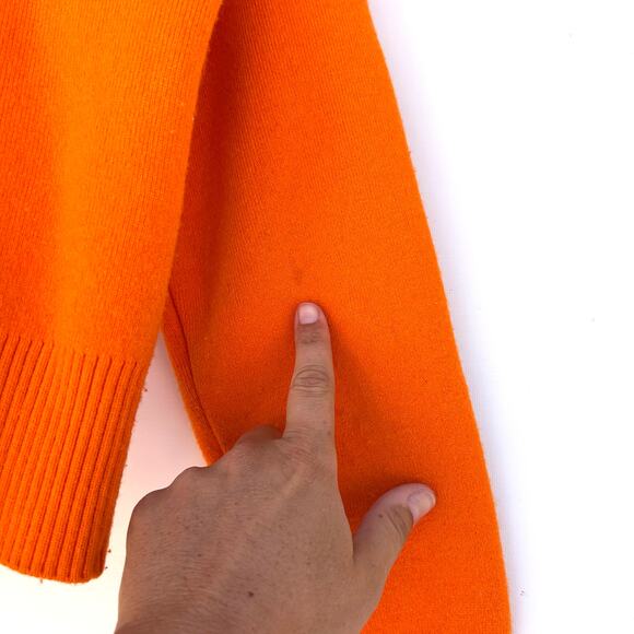 Sandro Menton Knit Wool Cashmere Orange Polo Sweater Jumper Rhinestone Small - Picture 10 of 10